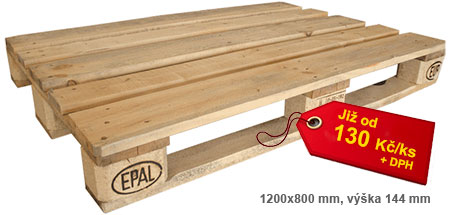 Odprodej použitých dřevěných europalet - EUR A 120 x 80 cm